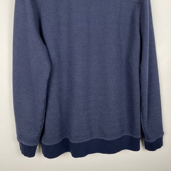 Banana Republic Sweater Jacket Mens XL Navy Blue Funnel Neck Zip Up Sweatshirt - Picture 9 of 11